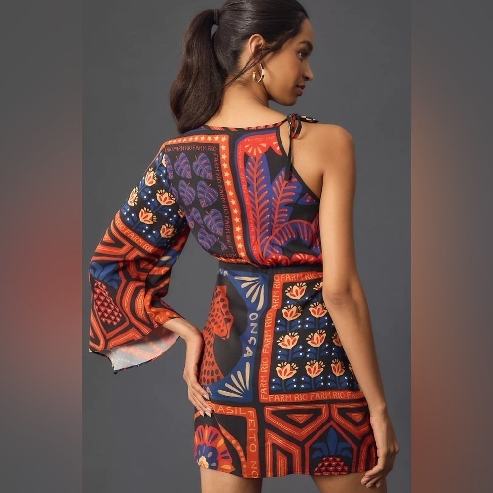 NEW Farm Rio for Anthropologie One Sleeve Dress NWT​​​​​​​​ - Picture 4 of 8